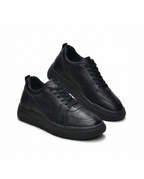 Heightn Obsidian Casual Elevator Sneaker - rear heel view - elevator insole