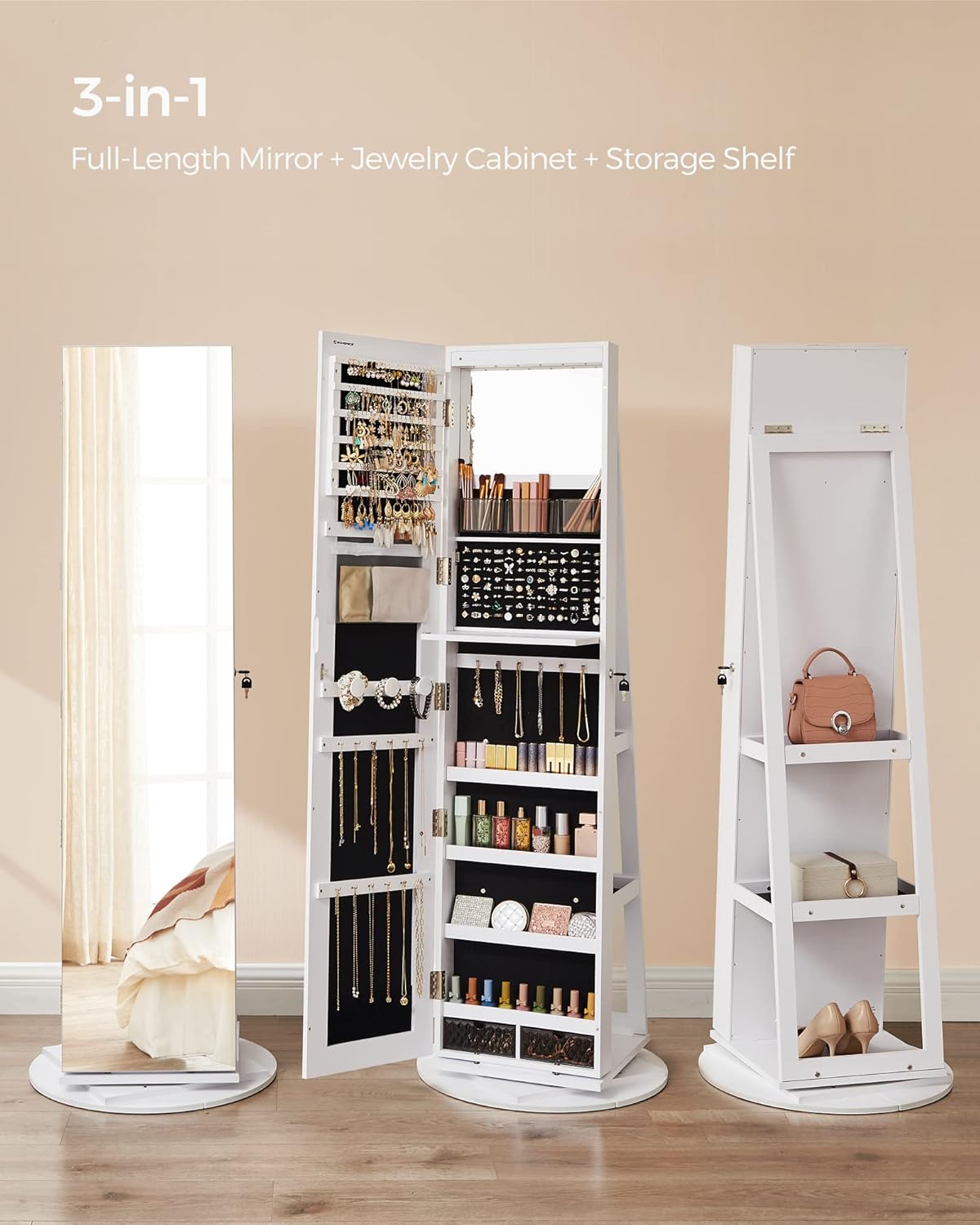 Mirror with Shelf and Jewelry Box