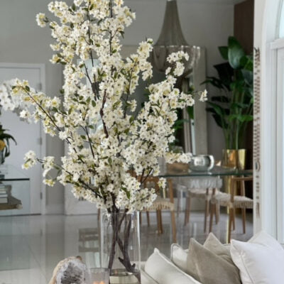 Cherry Blossoms in 40 cm Glass Cylinder