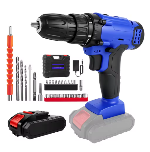 21V Cordless Drill Driver Kit — 29-Piece Set with LED Light & 25+1 Torque Control