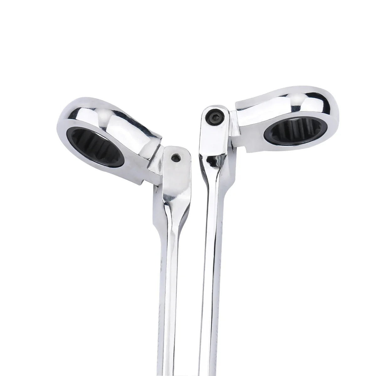 72-Tooth Ratchet Spanner — Flexible Head Wrench, 6–27mm Mirror Finish